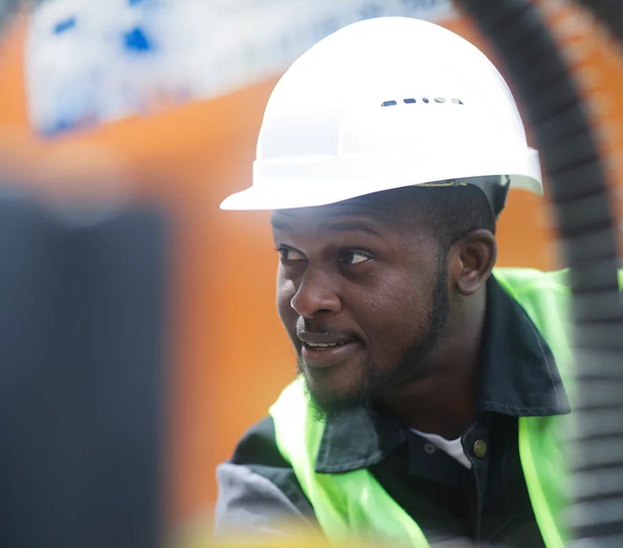 Worker with Hard Hat